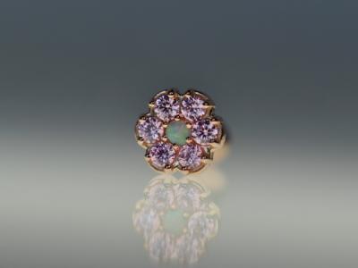 ミルキーオパール × ピンクジルコニア ミルキーオパール × ピンクジルコニア