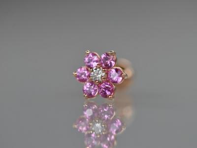 ダイヤモンド VVS-E × 天然ピンクサファイア ダイヤモンド VVS-E × 天然ピンクサファイア